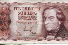 Banconota da 500 scellini austriaci del 1905 con effige di Josef Ressel - fronte