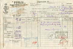 Polizza di Carico del Piroscafo Barletta