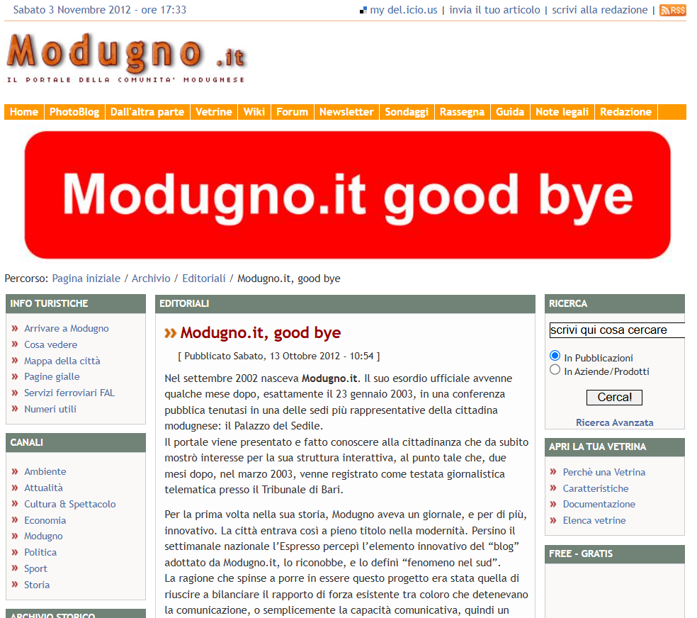 articolo modugno.it good bye