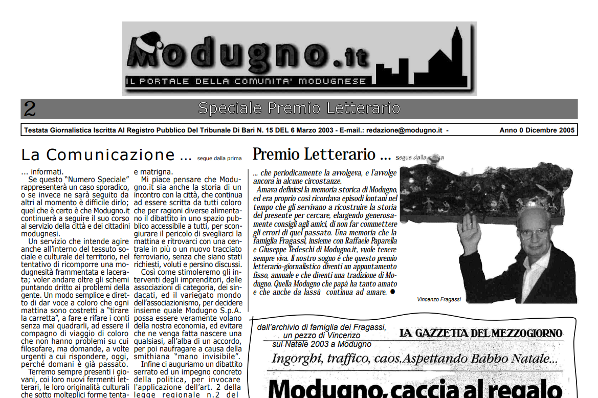modugno.it - premio letterario vincenzo fragassi 2