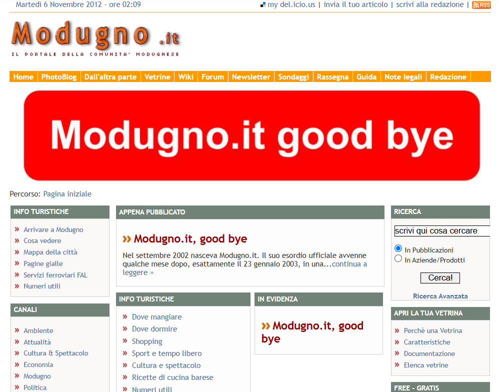 novembre 2012 - modugno.it good bye
