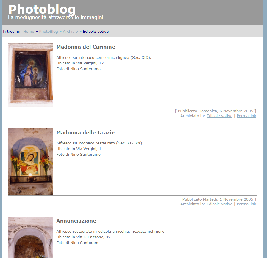 photoblog - edicole votive